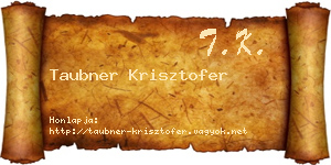 Taubner Krisztofer névjegykártya
